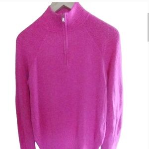 Vineyard Vines Quarter Zip Sweater. Pink. Cashmere, lambs wool, angora. Small